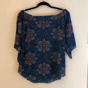 Blue Off The Shoulder Top